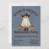 Halloween Creep It Country Western Ghost Einladung (Vorderseite)