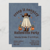 Halloween Creep It Country Western Ghost Einladung (Vorne/Hinten)