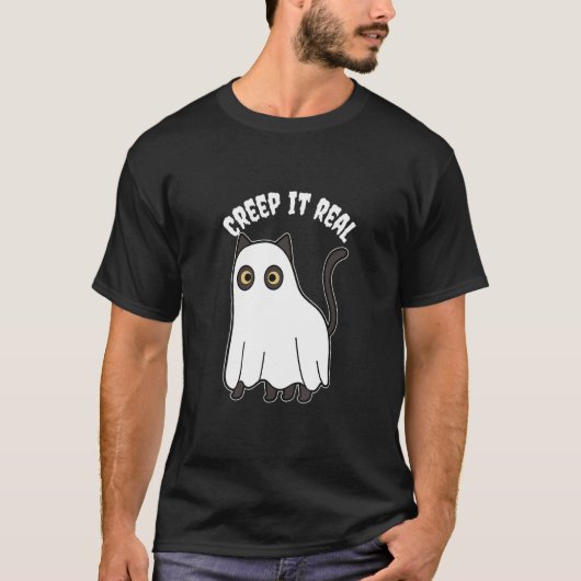 Halloween Creep it Real Cat T-Shirt (Vorderseite)