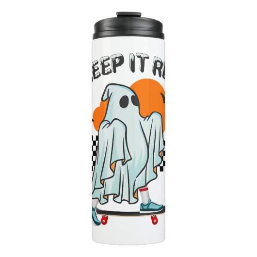 Halloween Creep It Real Funny Ghost Halloween Thermosbecher (Vorderseite)