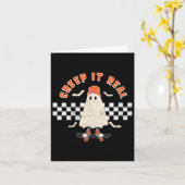 Halloween Creep It Real Ghost Boy Fall Saisonskatz Karte (Gelbe Blume)
