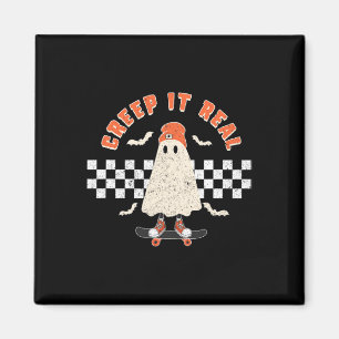 Halloween Creep It Real Ghost Boy Fall Saisonskatz Magnet