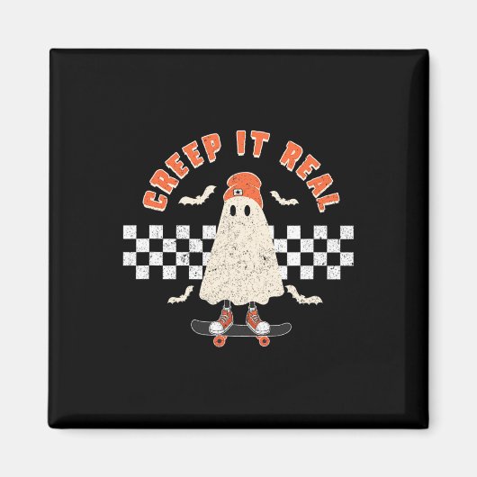 Halloween Creep It Real Ghost Boy Fall Saisonskatz Magnet (Vorne)