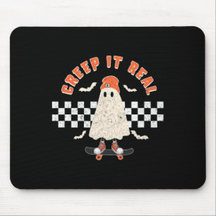 Halloween Creep It Real Ghost Boy Fall Saisonskatz Mousepad