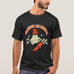Halloween Creep It Real Ghost Skater Kostüme Männe T-Shirt