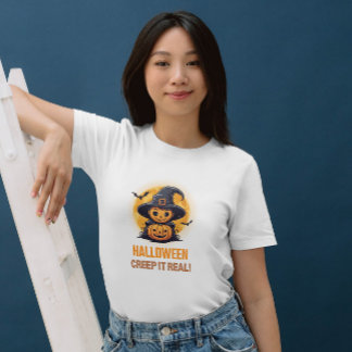 Halloween Creep It Real Pumpkin & Hexen Womens T-Shirt