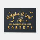 Halloween Creepin it Real Custom Rustic Spider Bat Fußmatte (Vorderseite)