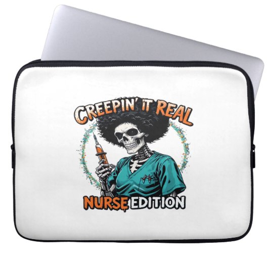 Halloween Creepin It Real! Nurse Edition Classic T Laptopschutzhülle (Vorderseite)