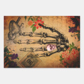 Halloween Creepy Anatomie und Pink Blume Ephemera Geschenkpapier Set (Vorderseite 3)