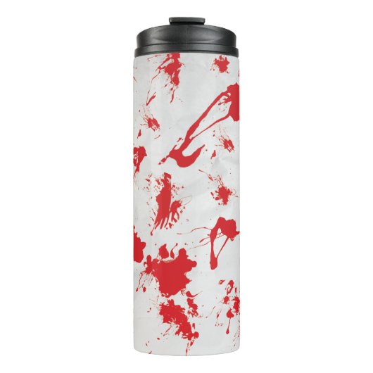 Halloween Creepy Blood Spritzer Red White Thermosbecher (Vorderseite)