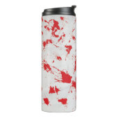 Halloween Creepy Blood Spritzer Red White Thermosbecher (Nach links gedreht)