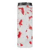 Halloween Creepy Blood Spritzer Red White Thermosbecher (Rückseite)
