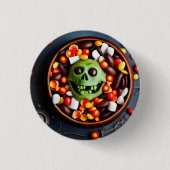 Halloween Creepy Candy Bowl Button (Vorderseite)