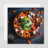 Halloween Creepy Candy Bowl Einladung (Vorne/Hinten)