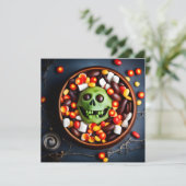 Halloween Creepy Candy Bowl Einladung (Stehend Vorderseite)