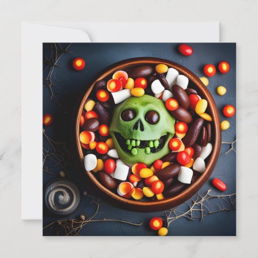 Halloween Creepy Candy Bowl Einladung (Vorderseite)