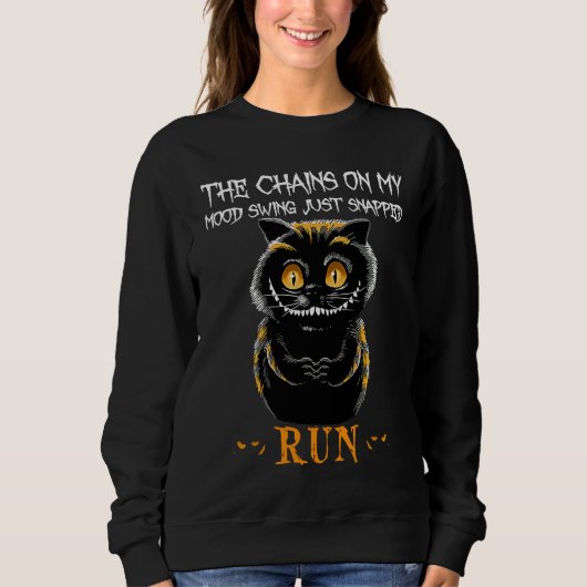 Halloween, Creepy Cat Smiling, Cat Sweatshirt (Vorderseite)