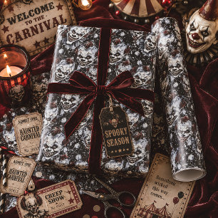 Halloween Creepy Clown Spooky Season Geschenkpapier