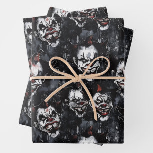 Halloween Creepy Clown Spooky Season Geschenkpapier Set