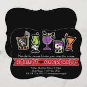 Halloween CREEPY COCKTAILS Party Einladungen (Vorne/Hinten)