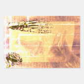 Halloween Creepy Crow Vintag Ephemera Geschenkpapier Set (Vorderseite 3)