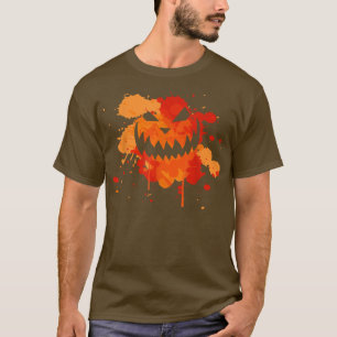 Halloween Creepy Evil Jack o Lantern Smiling Face T-Shirt