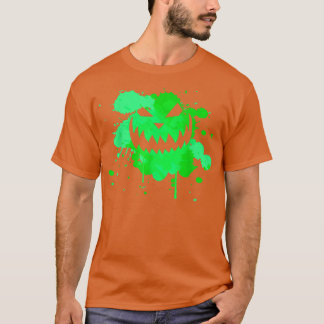 Halloween Creepy Evil Kürbislaterne lächelt Gesich T-Shirt