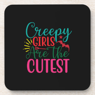 Halloween Creepy Girls Are The Cutest Birthday Getränkeuntersetzer
