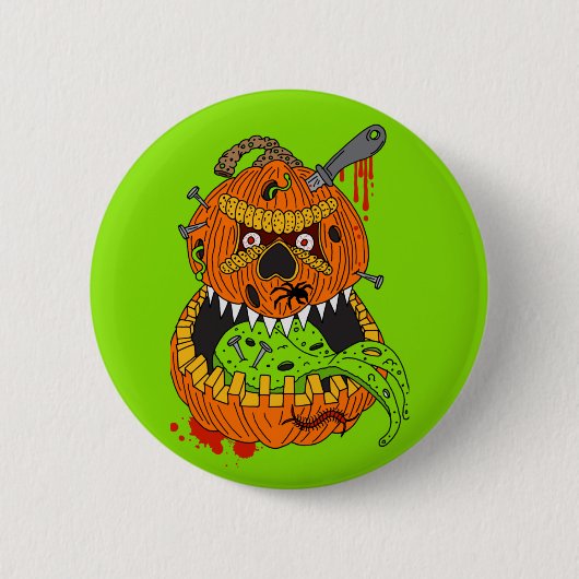 Halloween Creepy Gory Pumpkin Horror Button (Vorderseite)