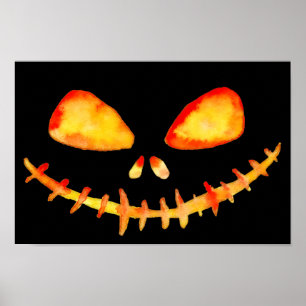 Halloween Creepy Jack O' Lantern Smile Poster