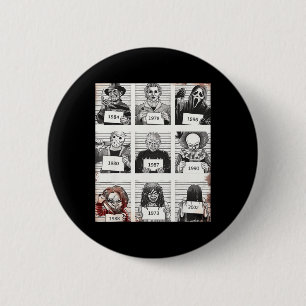 Halloween Creepy Legends Killer Mugshots Horror Fa Button