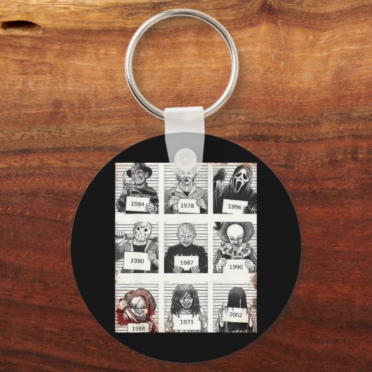 Halloween Creepy Legends Killer Mugshots Horror Fa Schlüsselanhänger (Vorderseite)