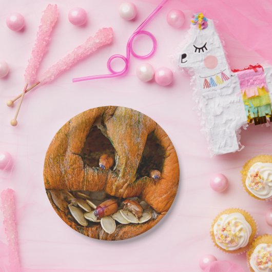 Halloween Creepy Pumpkin Bugs Pappteller (Party)