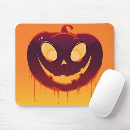 Halloween Creepy Pumpkin Face Mousepad (Mit Mouse)