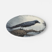 Halloween Creepy Raven Graveyard Friedhof Gothic Pappteller (Schrägansicht)