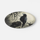 Halloween Creepy Raven Graveyard Friedhof Gothic Pappteller (Schrägansicht)