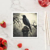 Halloween Creepy Raven Graveyard Friedhof Gothic Serviette (Beispiel)