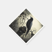 Halloween Creepy Raven Graveyard Friedhof Gothic Serviette (Ecke)
