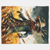Halloween Creepy Scarecrow Fleecedecke (Vorderseite (Horizontal))