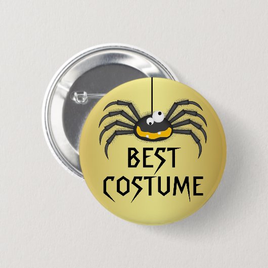 Halloween Creepy Spider Best Costume Award Button (Vorne & Hinten)