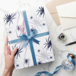 Halloween Creepy Spider Schwarz-weiß Geschenkpapier