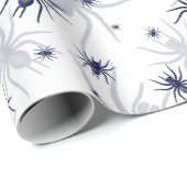 Halloween Creepy Spider Schwarz-weiß Geschenkpapier (Rolleneckpunkt)