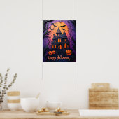 Halloween Creepy Spuk House Poster (Küche)