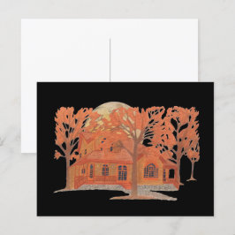 Halloween Creepy Spuk House Postkarte