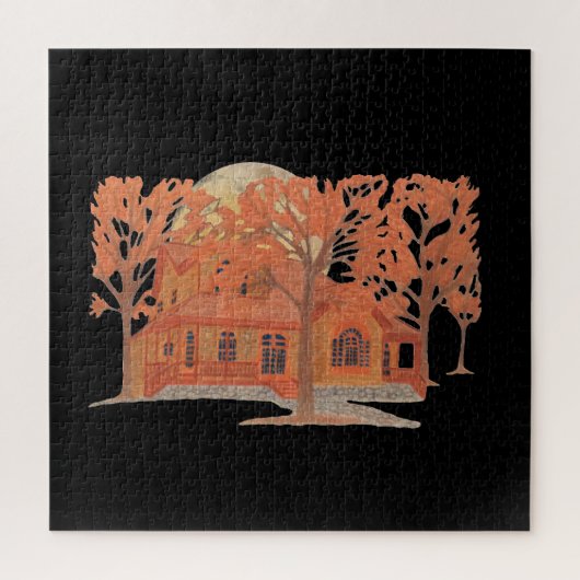 Halloween Creepy Spuk House Puzzle (Vertikal)