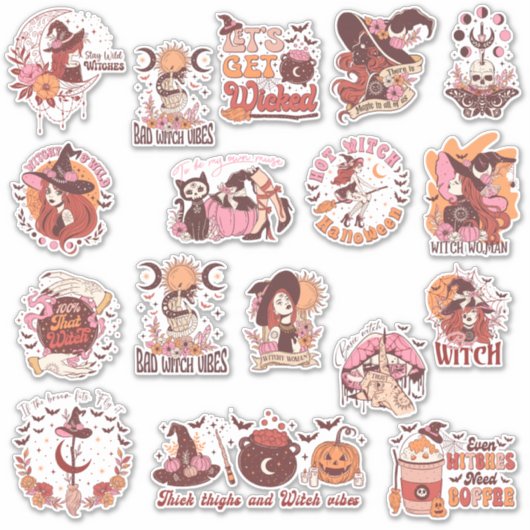 Halloween Creepy Witchy Aufkleber (Vorderseite)