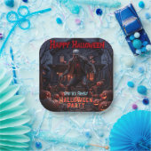 Halloween Creepy Zombie Pumpkin Spuk House Pappteller (Party)