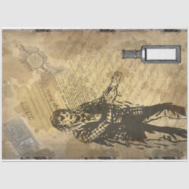 Halloween Creepy Zombie Script Pattern Ephemera Seidenpapier