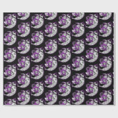 Halloween Crescent Moon Witwe Skull Geschenkpapier (Flach)
