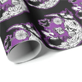 Halloween Crescent Moon Witwe Skull Geschenkpapier (Rolleneckpunkt)
